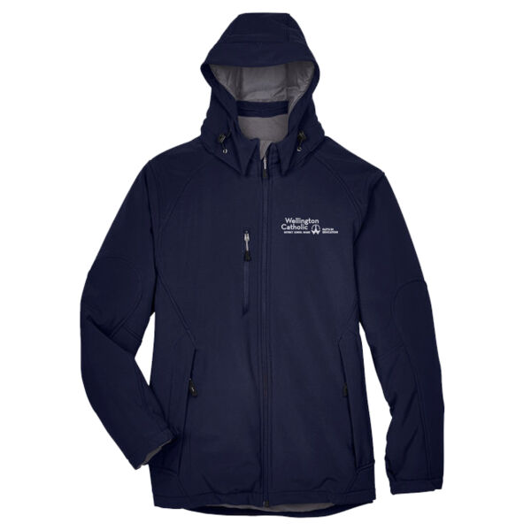 Embroidered Glacier Insulated Three-Layer Fleece Soft Shell Hood Jacket with Detachable Hood  Thumbnail