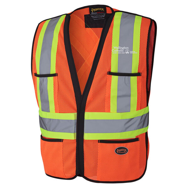 Embroidered Hi-Viz Orange Drop Shoulder Safety Vest Thumbnail