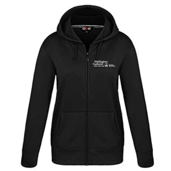Embroidered Ladies Polyester Full-Zip Hooded Sweatshirt Thumbnail